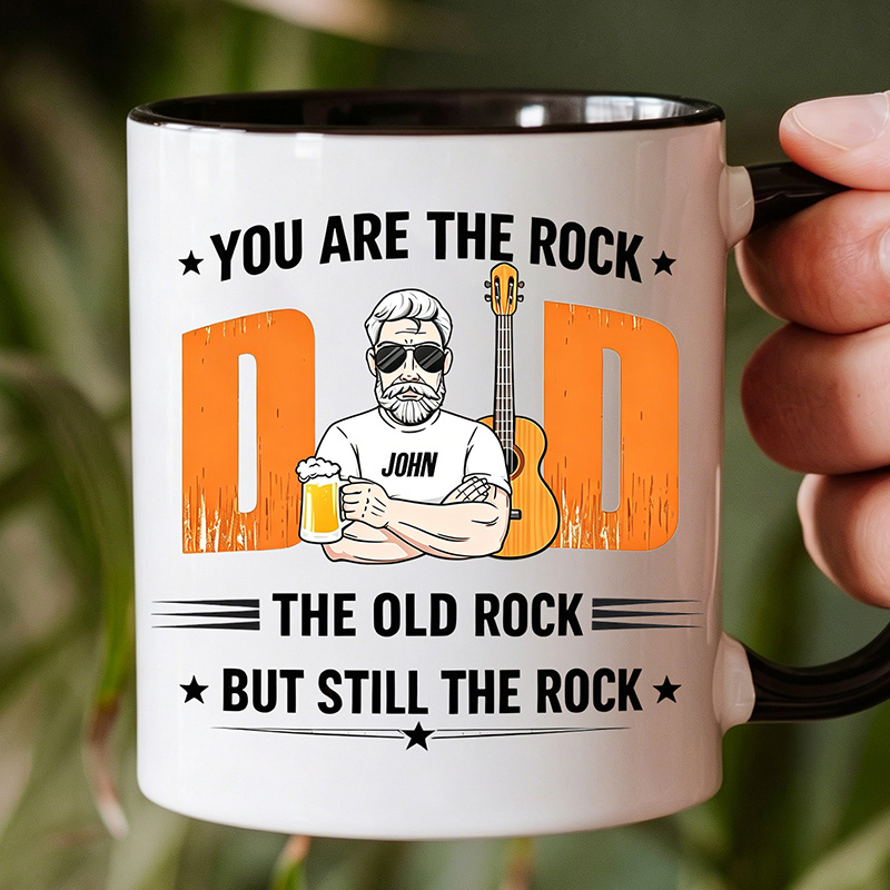 Personalized You Are The Rock The Old Rock But Still The Rock 11 oz Ceramic Mug Dad Photo Mug Father's Day Gifts for Him