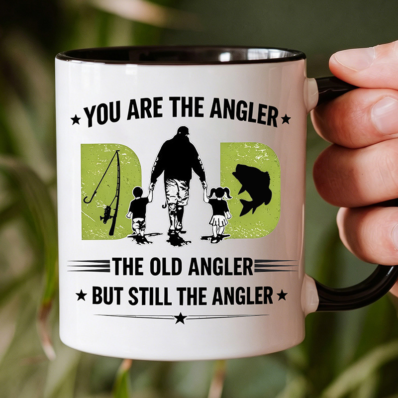 Personalized You Are The Angler The Old Angler But Still The Angler 11 oz Ceramic Mug Dad Photo Mug Father's Day Gifts for Him