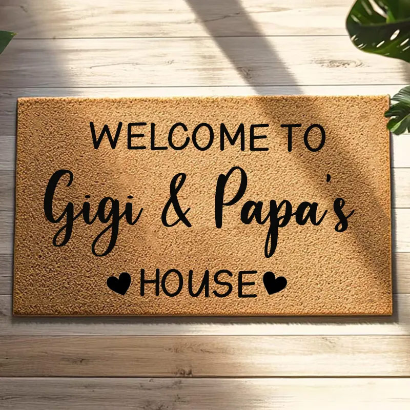 Personalized Welcome to Our Home Doormat Housewarming Gift Durable Curly Mat Indoor Outdoor Door Mat All Weather Non Shedding New Home Decor