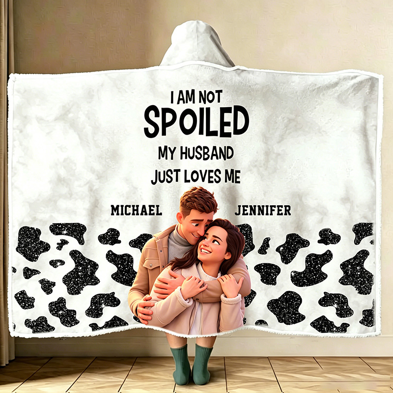 Personalized Couple Just Loves Me - Personalized Custom Hooded Blanket