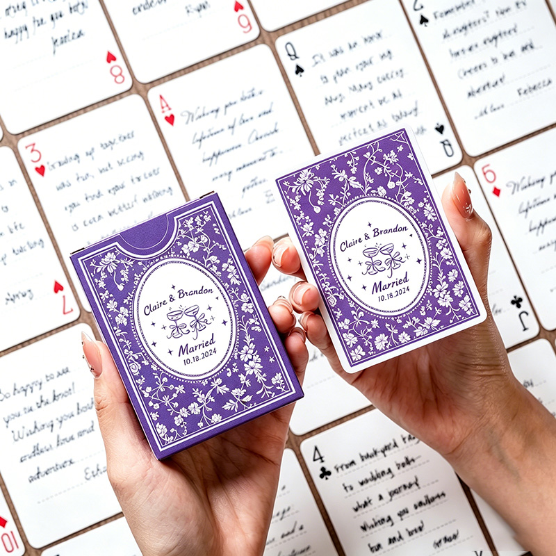 Personalized Fun Wedding Guest Message Playing Cards Deck Personalized Wedding Guest Book Alternative - Unique Wedding Playing Cards