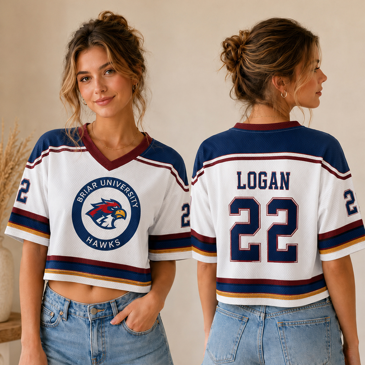 Personalized Hockey Romance Inspired Unisex Crop Mesh Jersey Hockey Gift Bookish Apparel Fan Gift