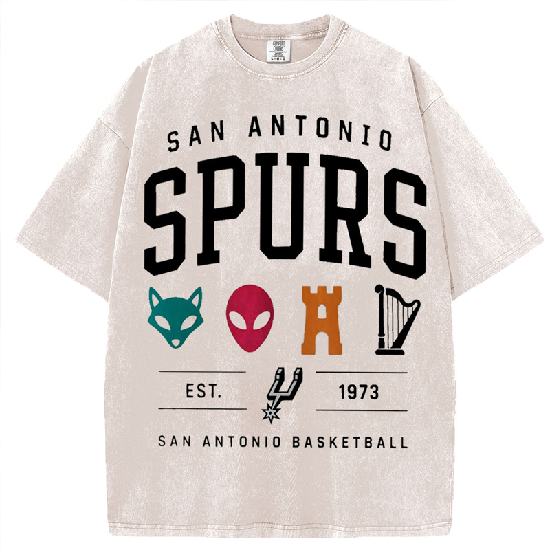 Basketball Washed T-Shirt San Antonio Spurs Gift for Fans