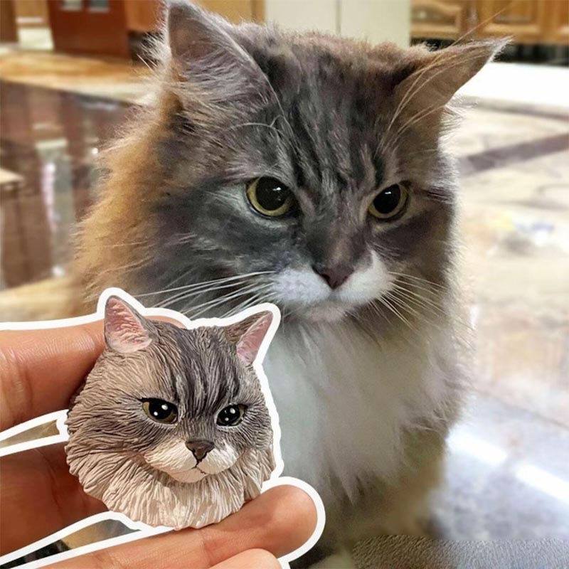 Personalized Pet Lover Pet Photo Dog Cat Plaster Sculpture Car Diffuser