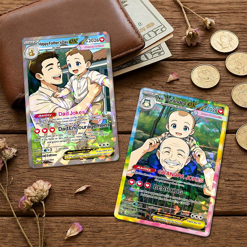 Personalized Father's Day Pokemon Card Custom Pokemon Card Gift For Dad Father's Day Gift Custom Pokemon Present