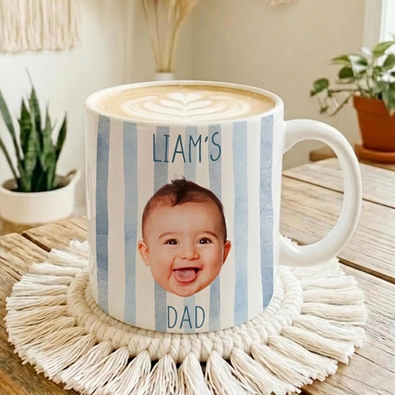 Personalized Dad Mug Father's Day Mug Gift for Dad Custom Baby Face Mug New Parents Gifts Grandparent Present