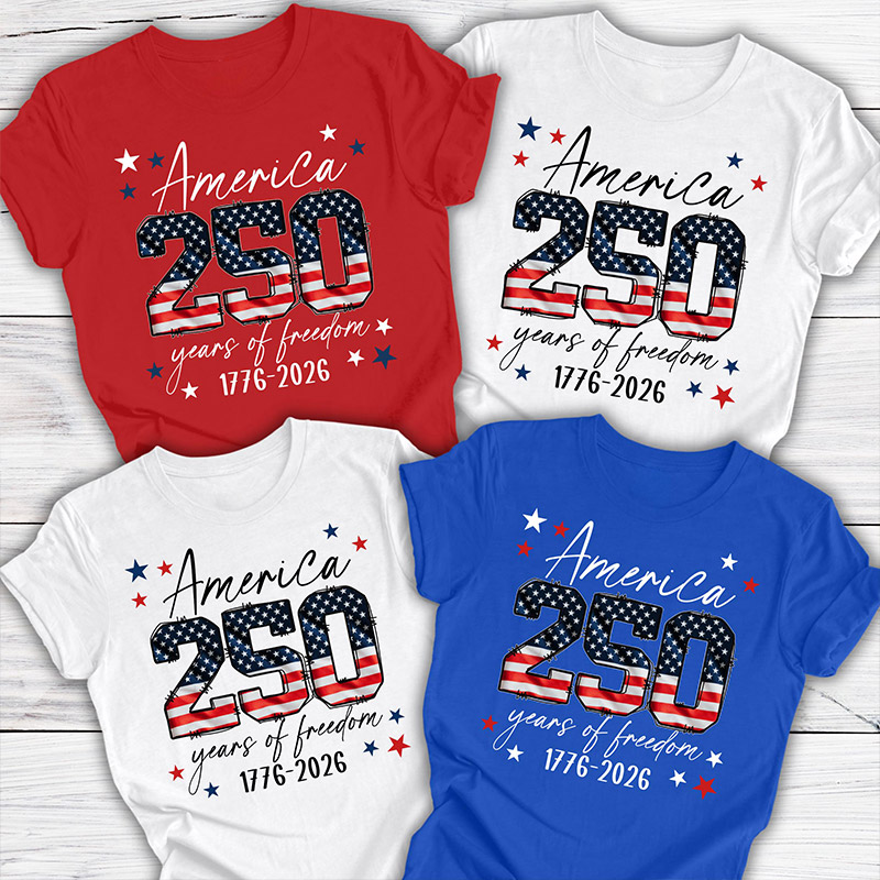 Personalized USA 250th Anniversary Family Shirt 4th July Tee USA 250th Anniversary Independence Day Shirts 4th July 250th Year Shirts 4th July Family Shirts