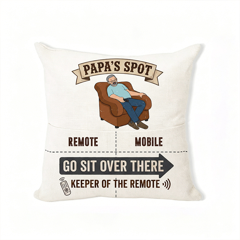 Personalized Pocket Pillow Papa's Spot Go Sit Over There Pillow Dad Gifts Papa Birthday Favor