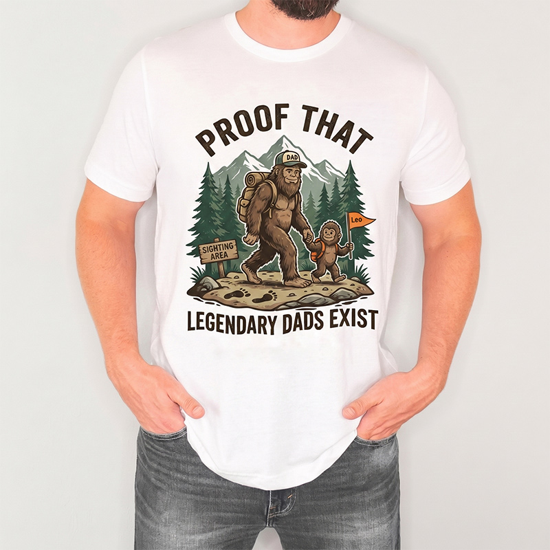 Personalized Proof that Legendary Dads Exist Shirt Father‘s Day Gift Shirt Customized with Kids Cool Dad Gift