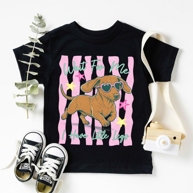 Wait For Me I Have Little Legs Dachshund Kids T‑Shirt  Funny Dog Tee Kids Shirts