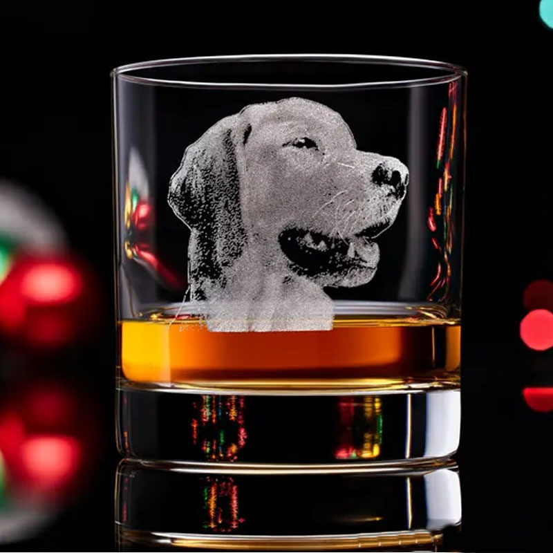 Personalized Pet Lover Pet Portrait Engraved with Your Pet's Image Thoughtful Gifts Whiskey Glasses