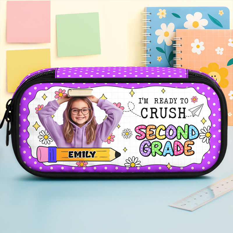 Personalized Kid Photo I am Ready To School Pencil Case Back To School Gift