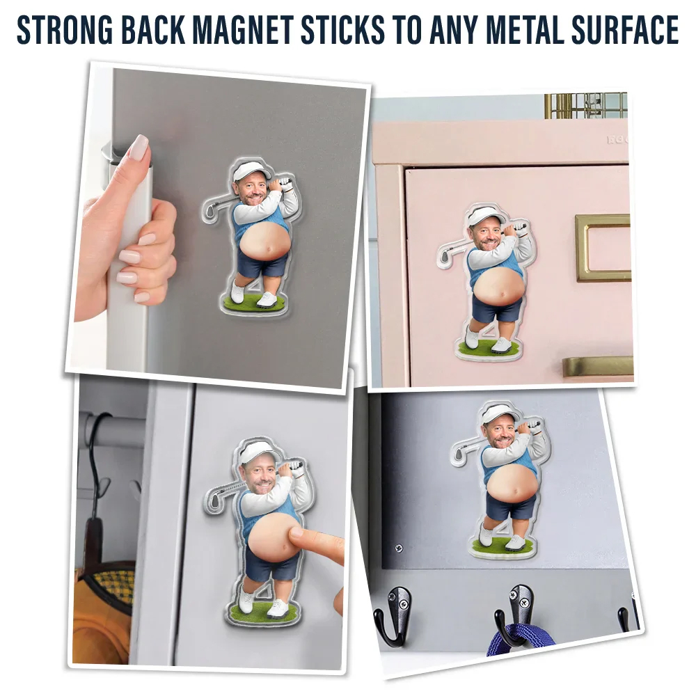 Personalized Squishy Acrylic Fridge Magnet Custom Photo Best Dad Papa By Par Funny Bod Belly