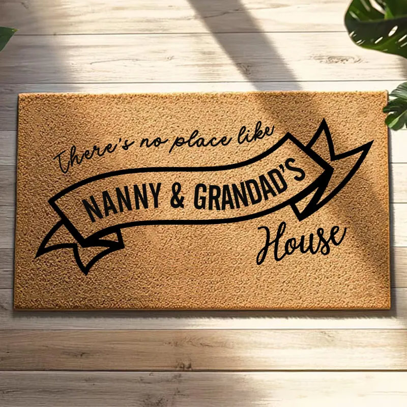 Personalized Grandparents Welcome Doormat There's No Place Like Nanny and Grandad's House Housewarming Gift Personalized Grandparents Gift Mat
