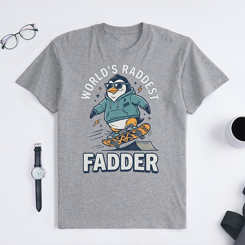 Personalized World’s Raddest Fadder Shirt Dad T-Shirt with Name Custom Birthday Father's Day Gift for Him