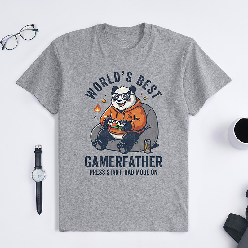 Personalized World’s Best Gamerfather Shirt Dad T-Shirt with Name Custom Birthday Father's Day Gift for Him