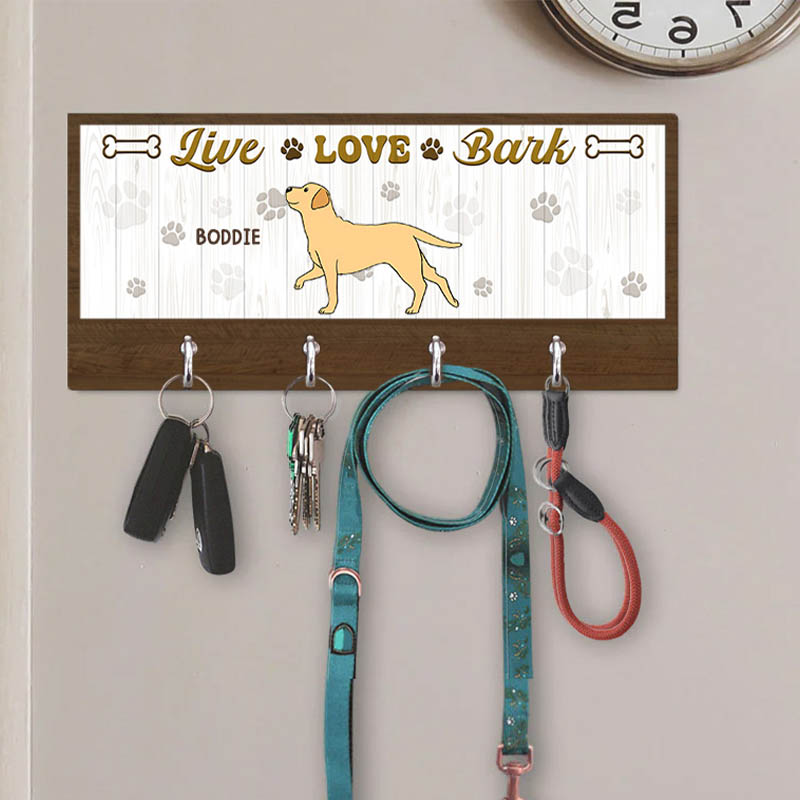 Personalized Dog Lover Live Love Bark Key Holders