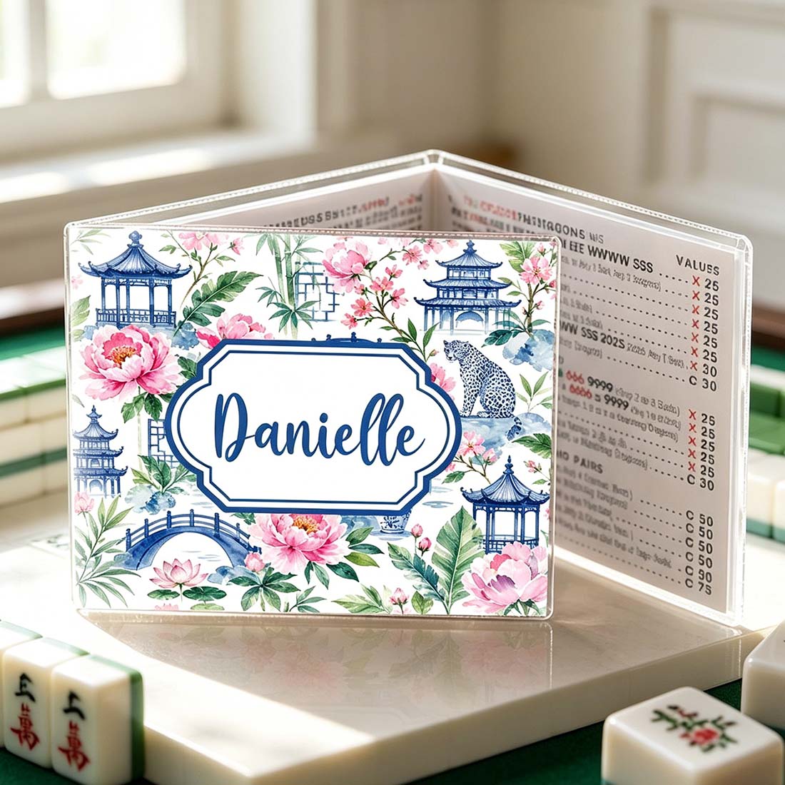 Custom Name Mahjong Card Cover, Personalized Mahjong Card Sleeve, 2026 Mah Jongg Card Protector, Mahjong Birthday Gift for Women Players