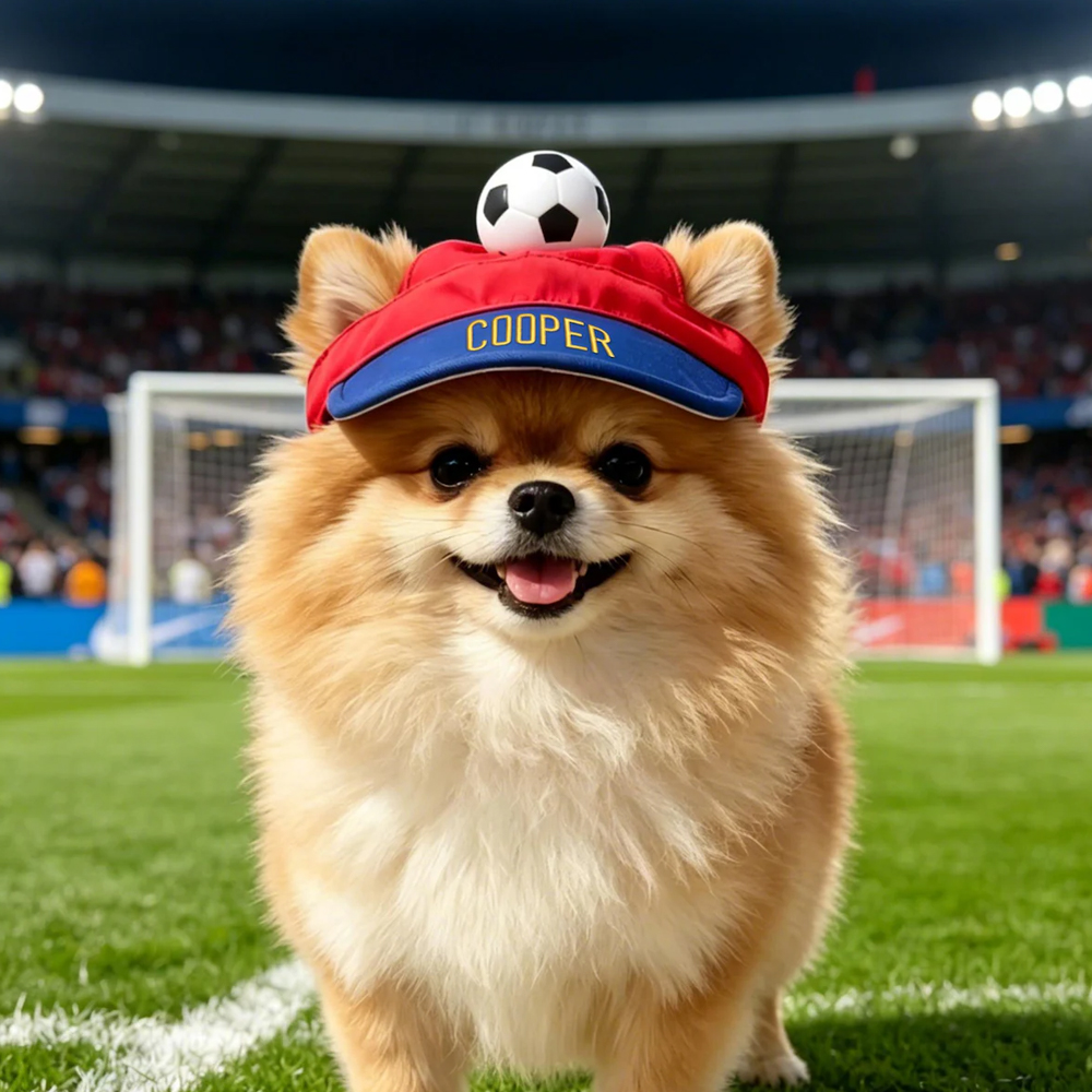 Personalized Football Pet Hat Embroidered Dog Football Hat Cap with Ear Holes Gift for Pet