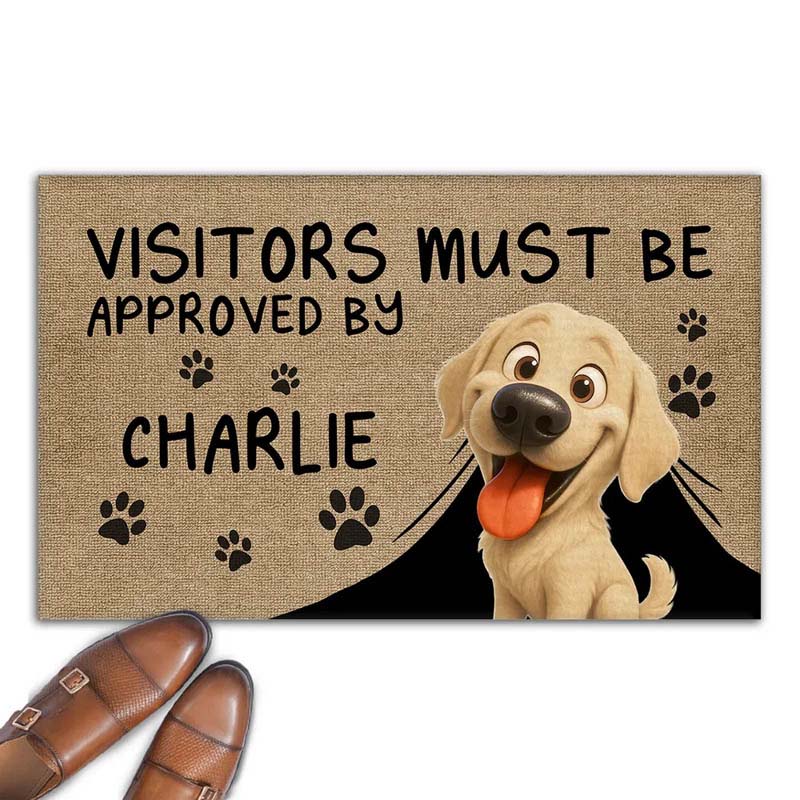 Personalized Dog Lover Approved By Dog Cartoon Version Doormat