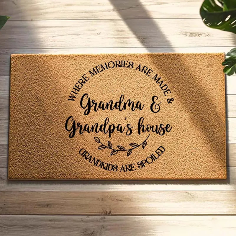 Personalized Where Memories Are Made Doormat Housewarming Gift Welcome Mat for New Home Indoor Outdoor Door Mat Family Home Decor Durable Rug