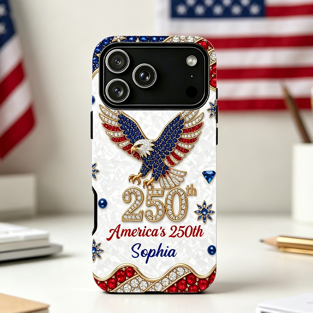 Personalized Phone Case America's 250th Patriotic Eagle USA Gift for Her