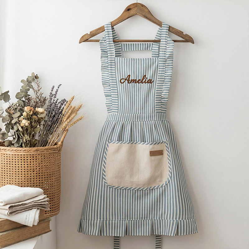 Personalized Cute 1-3 Chef Hat Photos Avatar Apron with Adjustable Neck Strap Baking Apron with Name for Family Baking Lover Sale-megacustom