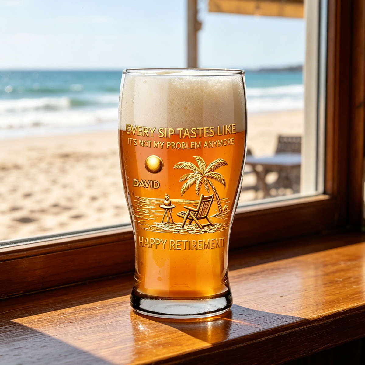 Personalized Beer Glass Every Sip Tastes Like Not My Problem Retirement Gift