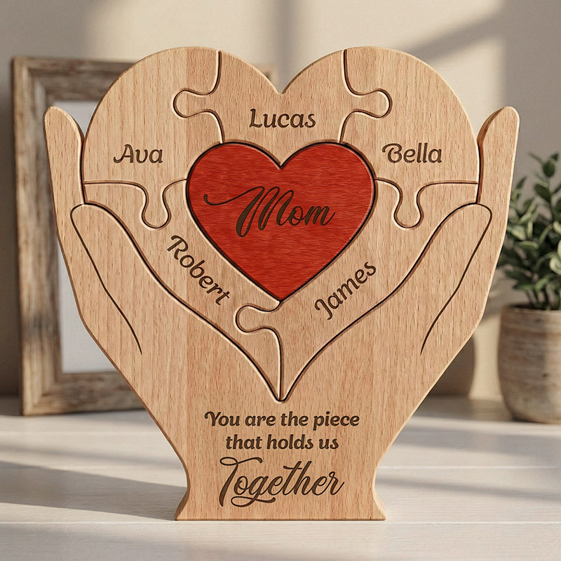 Personalized Mom Mum Mother You Are The Piece That Hold Us Together Wooden Family Puzzle Gift for Mom Family Gift