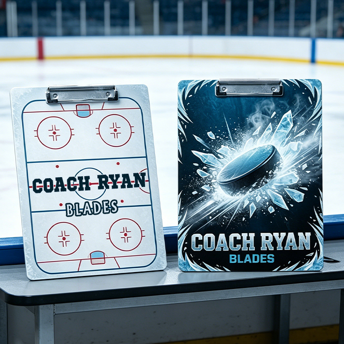 Personalized Ice Hockey Field Acrylic Clipboard with Custom Name and Team Name for Coach Trainer Teacher