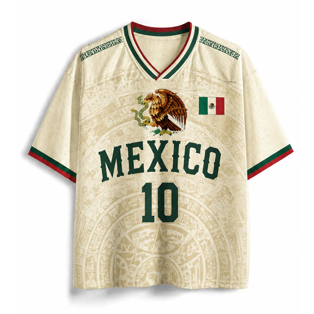 Personalized MX 26 Soccer Mesh Jersey – Heritage Cream Mexico Pride Jersey