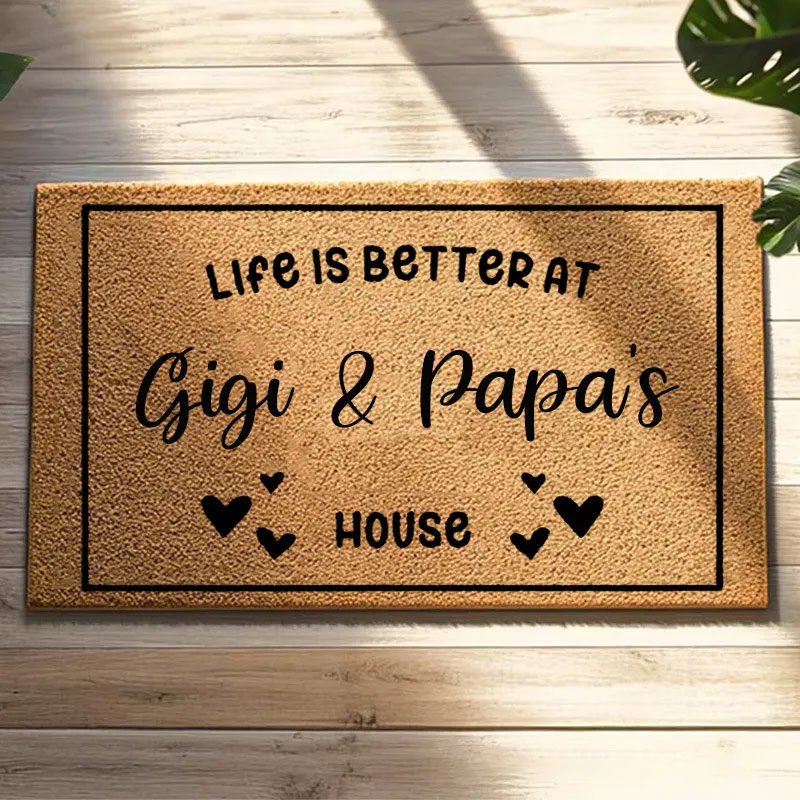 Personalized Life Is Better at Our House Doormat Housewarming Gift Welcome Mat for New Home Indoor Outdoor Door Mat Family Home Decor Durable Design Sale-megacustom
