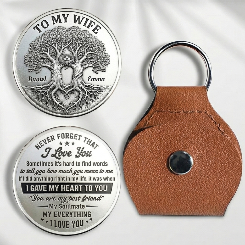 Personalized Never Forget That I Love You Pocket Hug for Wife Couple Love Tree Pocket Hug for Wife Anniversary Gift for Wife Custom Pocket Hug with Name Couple Gift