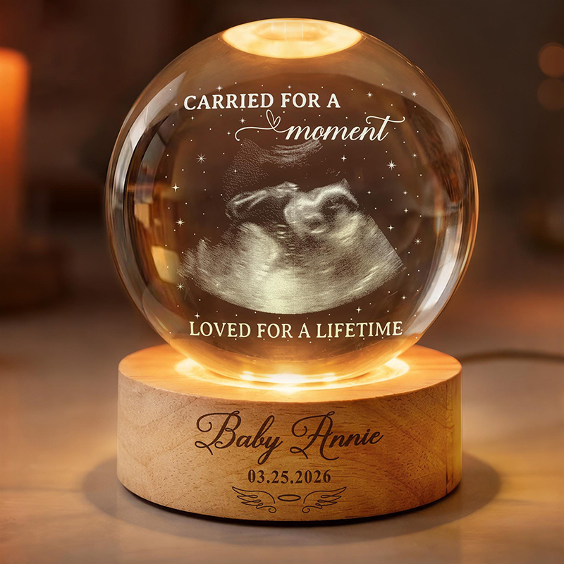 Personalized Baby Loss Memorial Night Light Miscarriage Memorial Crystal Ball Night Light Angel Baby Ultrasound Photo Baby Memorial Gift Sympathy Gift