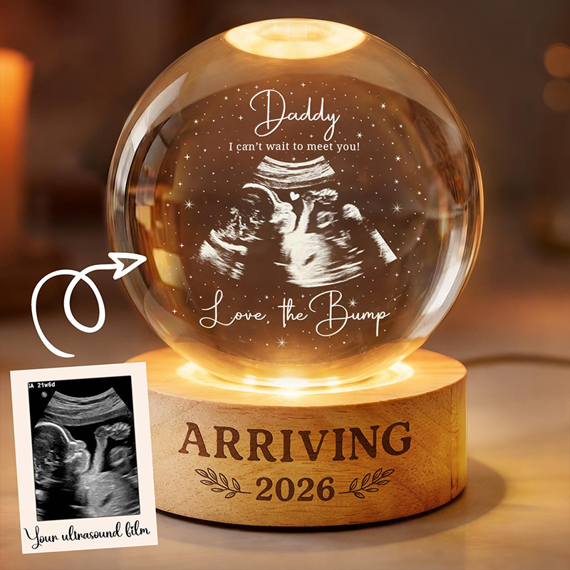 Personalized Daddy Reveal Ultrasound Ball Night Light Pregnancy Reveal New Dad Gift First Time Dad Gift Daddy To Be Gift for Him