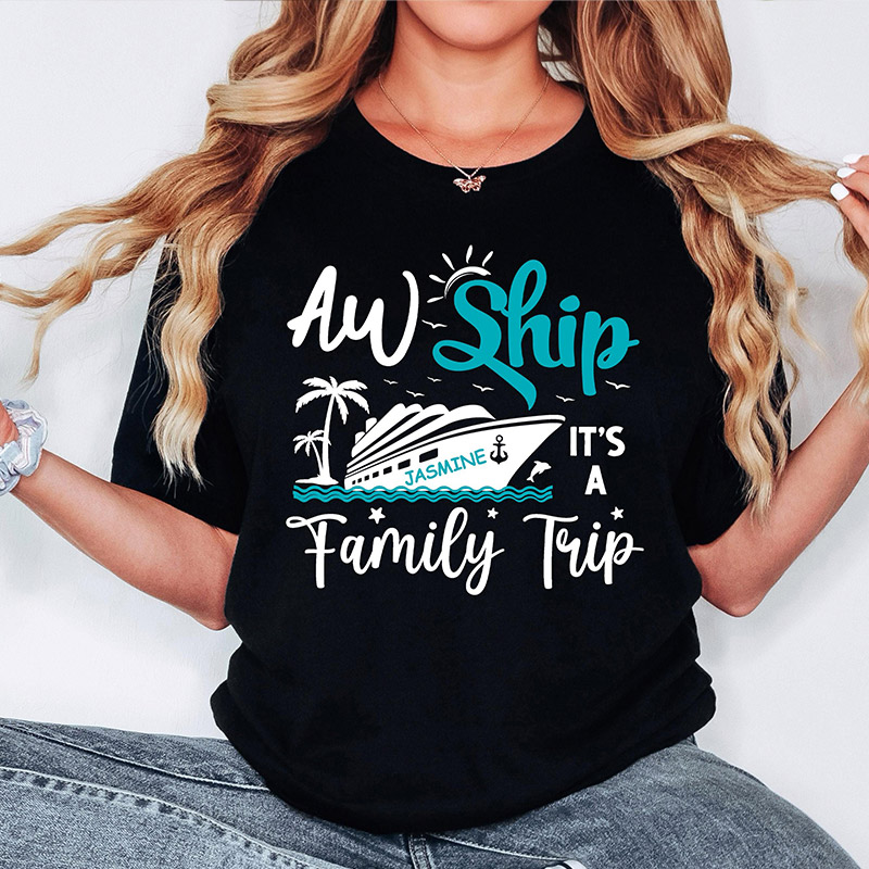 Personalized Family Cruise Trip Shirt Custom Matching Cruise Tees with Names Gift Family Vacation Tee Gift for Family Travel