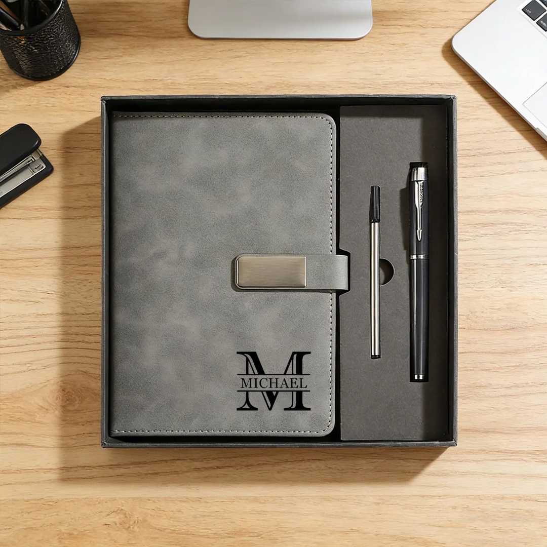 Personalized Engraved Journal Set with Pen Birthday Gift Graduation Gifts for Him