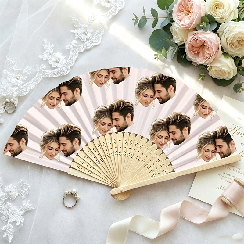 Personalized Photo Face Folding Paper Fans Custom Face Hand Fans  Funny Party Favors for Wedding Bachelorette Couple Gift Newlywed