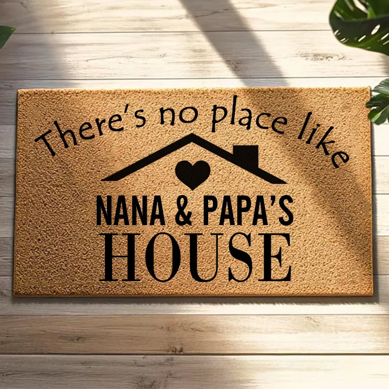 Personalized There’s No Place Like Nana and Papa’s House Welcome Mat Door Mat Home Doormat Grandparents Gift Grandma and Grandpa Memaw