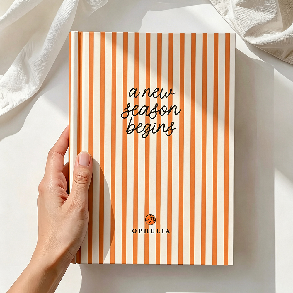 Personalized Sports Notebook Stripe Notebook A New Season Begins Custom Name Back to School Gift for Kids