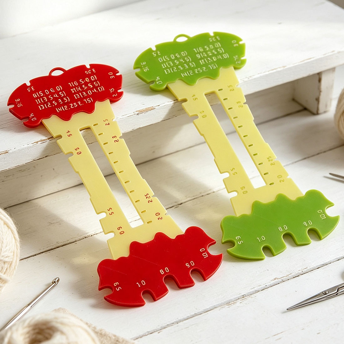 3d Printed Apple Calipers Needle Size Measuring Rulers Density Rulers Knitting Needles Crochet Hooks