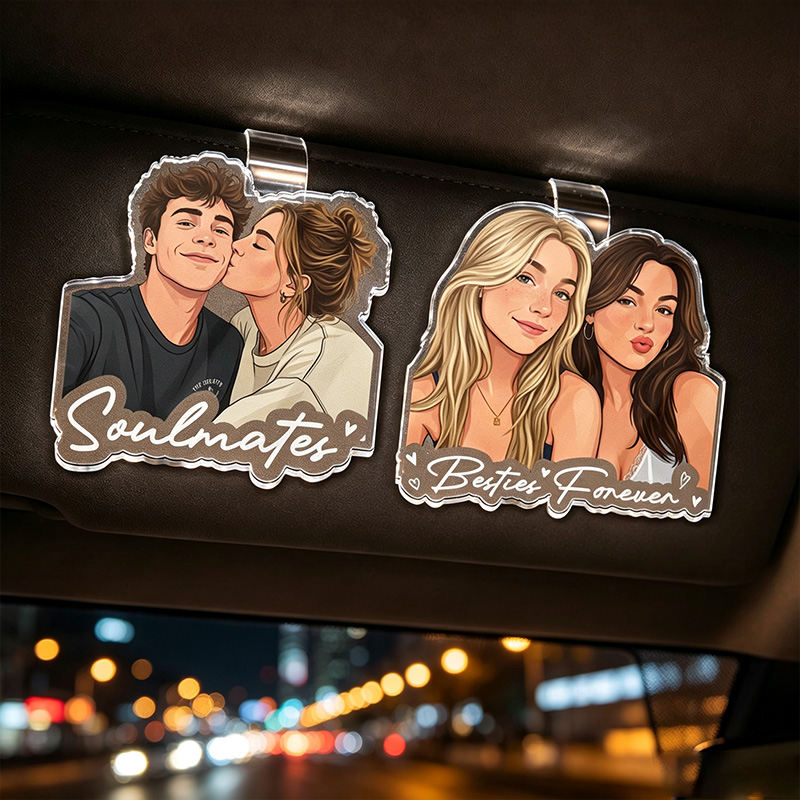 Personalized Drive Safe Photo Car Visor Clip Custom Besties Forever Photo Car Visor Clip Friendship Thank You Gift Bestie Birthday Gift Custom Long Distance Gift for Her