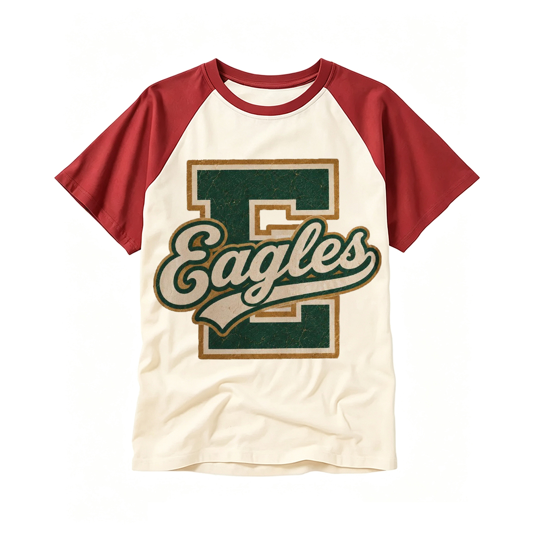 Personalized School Mascot Raglan Baseball T-Shirt Custom Mascot Name Gift for Team Player