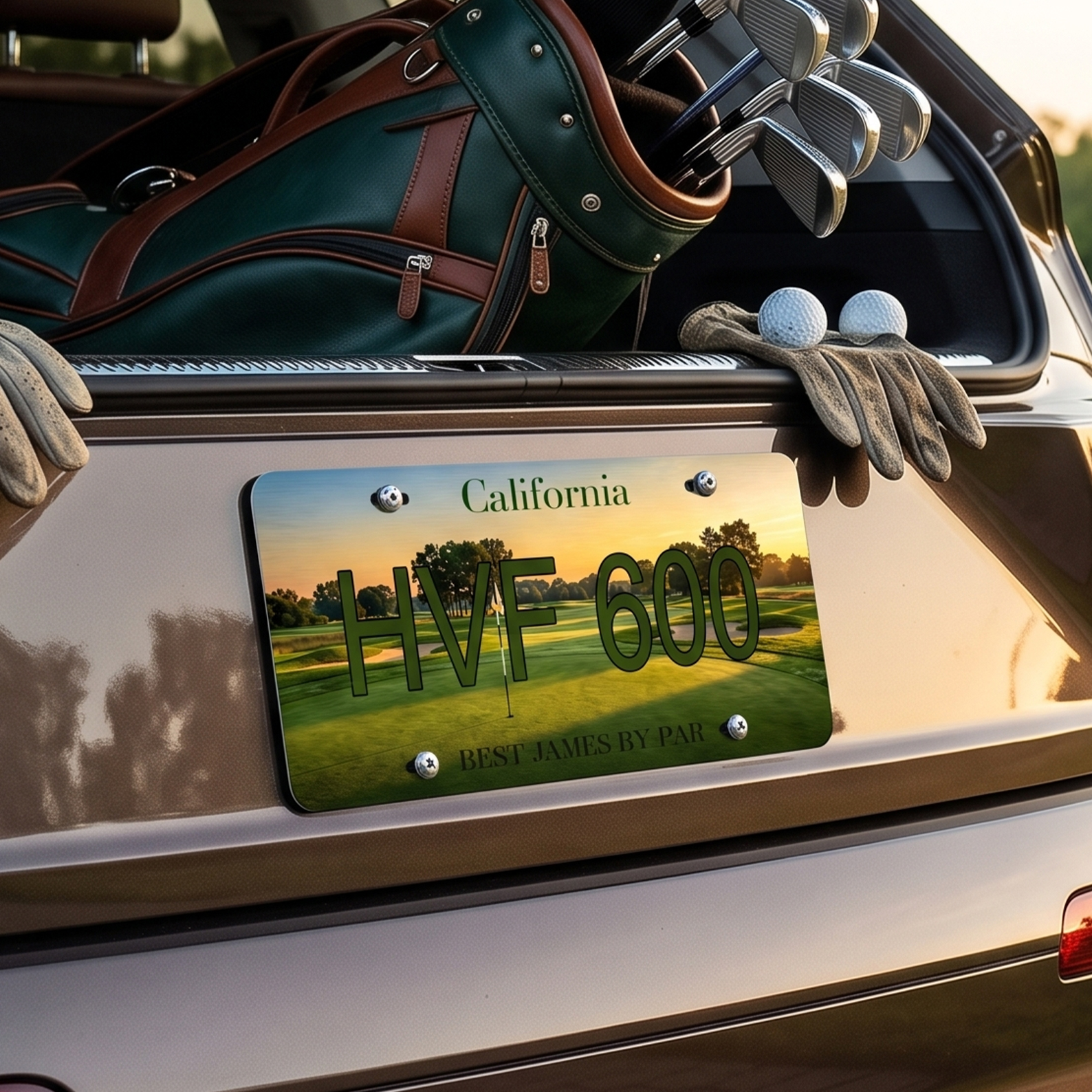 Personalized Golf License Plate Custom Name and State for Golf Player