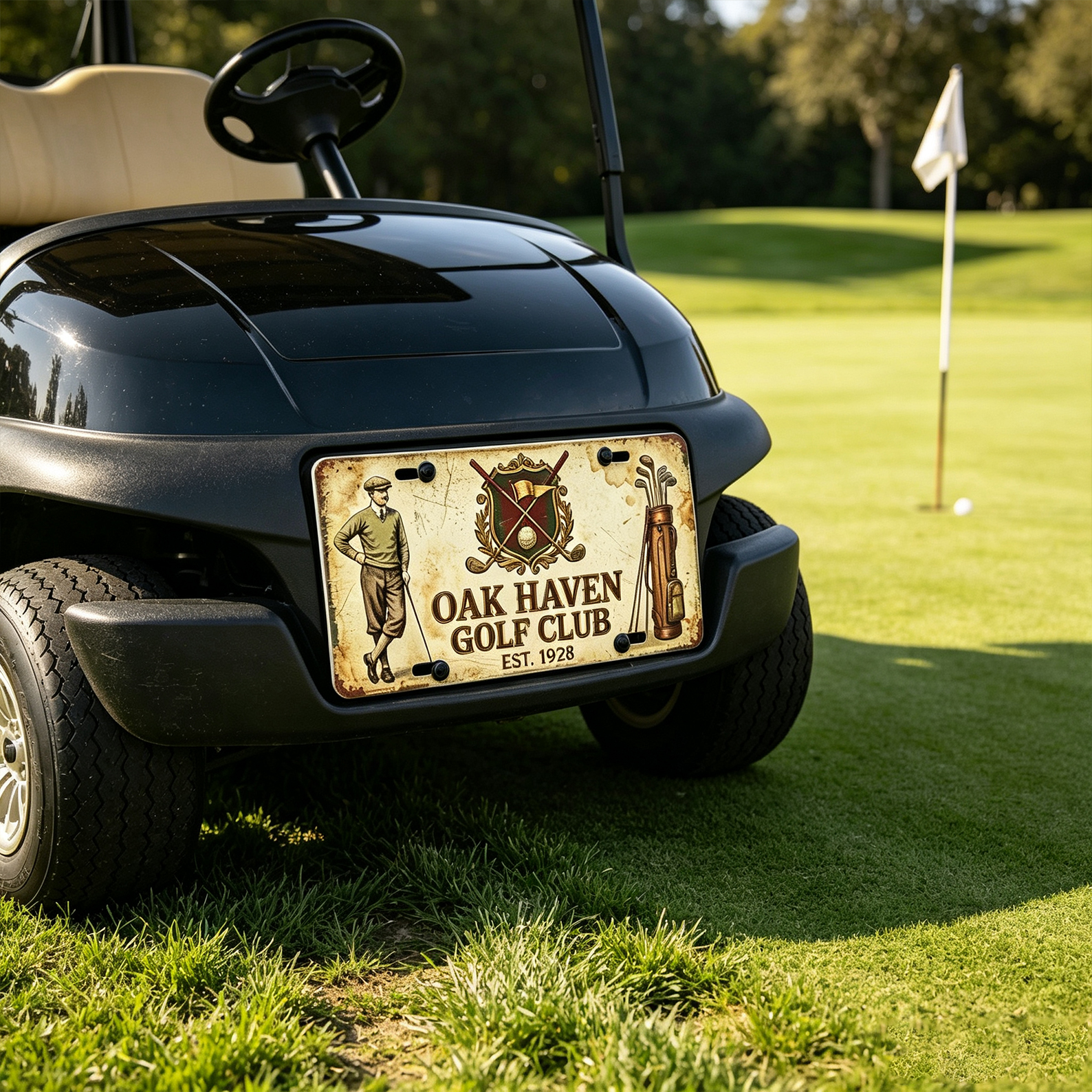 Personalized Golf License Plate Custom Golf Club Name and Logo for Golf Club