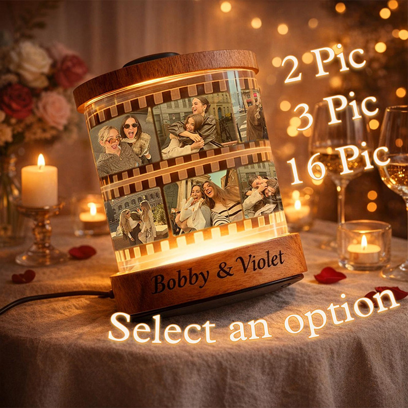 Personalized Film Reel Night Light Engraved Base Custom Valentine’s Day Gift for Him Her Couple Gift Unique Wedding Anniversary Keepsake