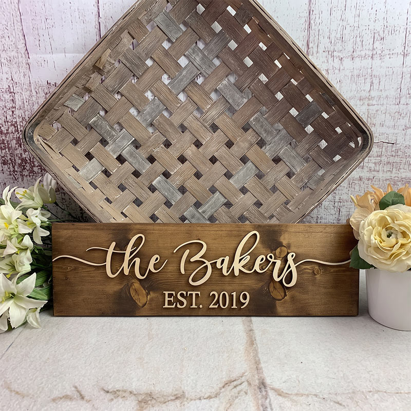 Personalized Family Name Wood Sign Custom Established Year Family Gift Housewarming Gift New Home Gift