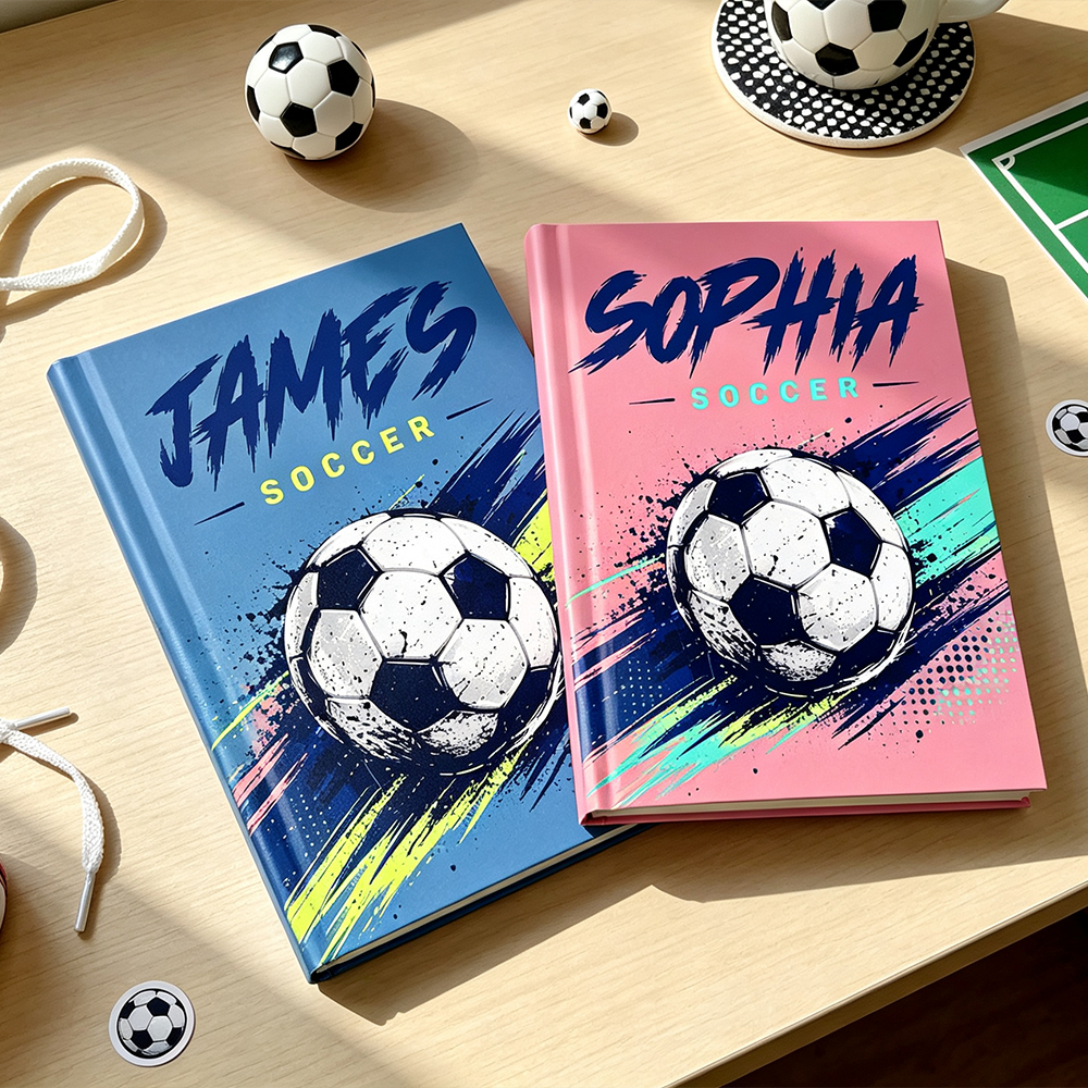 Personalized Graffiti Soccer Notebook Custom Name Back to School Gift for Kids