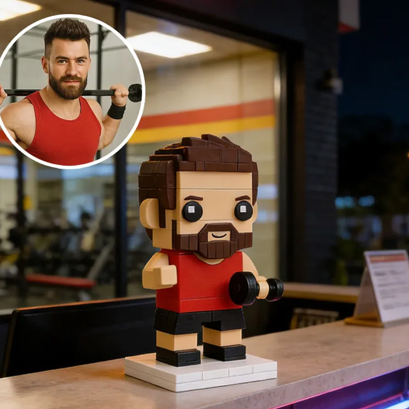 Personalized Photo Standing Gym 3D Printed Cross Fit Figurine Brick Athlete Gift for Coach Trainer Gym Lover