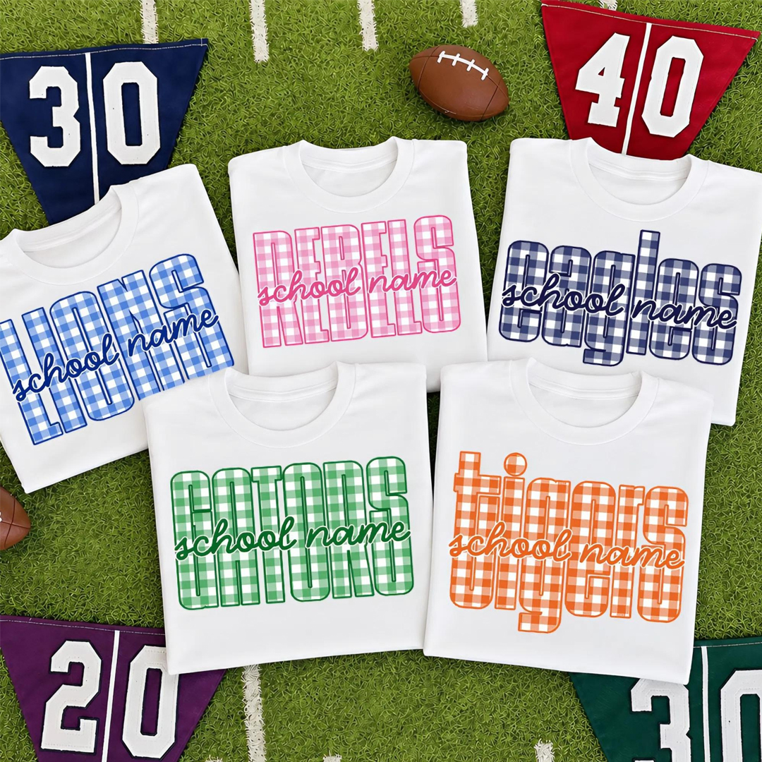 Personalized School Mascot Football Baseball Hockey Design Custom School Team Name